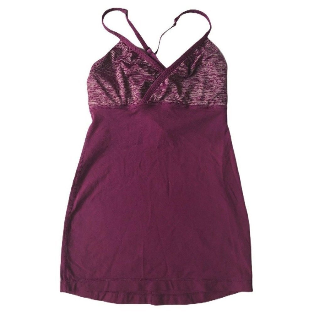 Lululemon Women Thin Strap Tank Top Yoga Purple 4